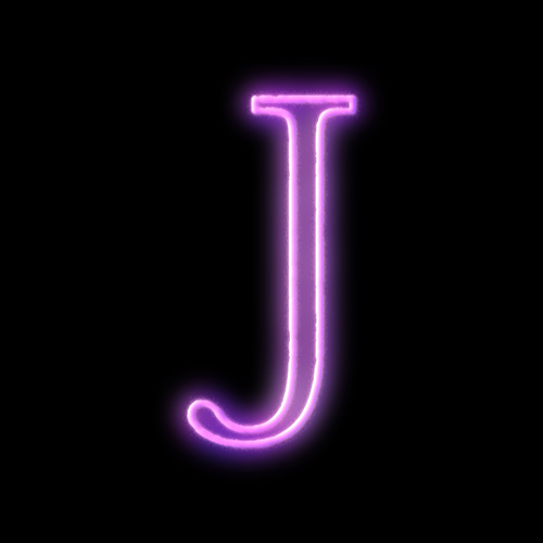 輝くネオン風アルファベット文字テロップ J L の無料動画素材 無料動画素材てれそ